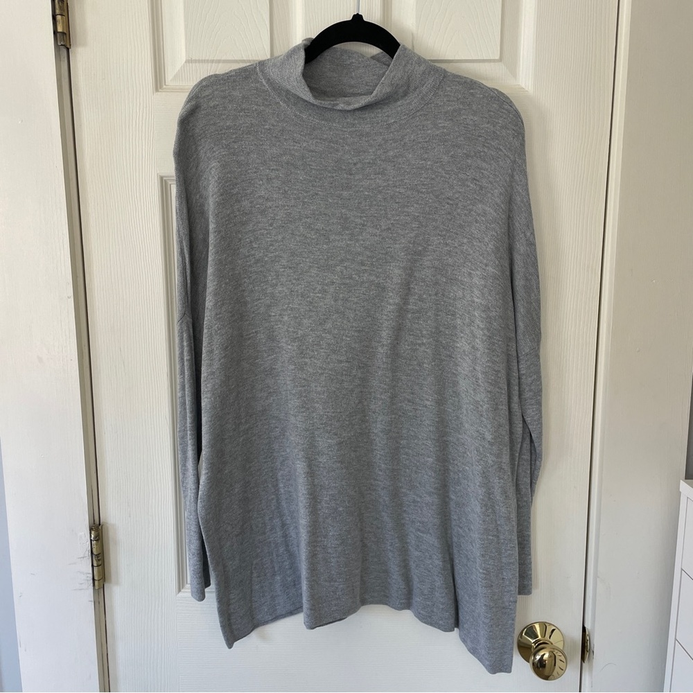 Grey Mock Neck Top